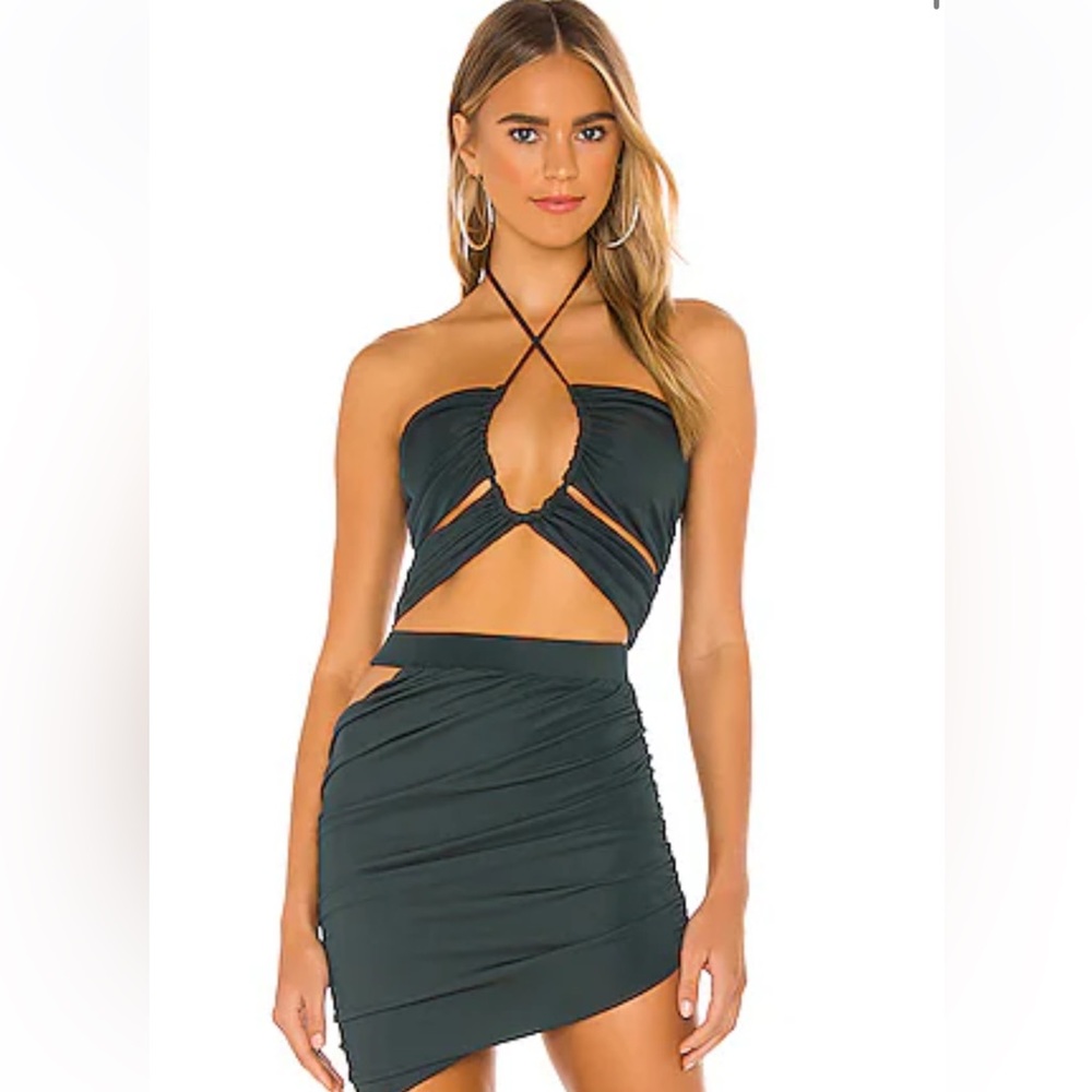 h:ours Maya Top & Diane Mini Skirt - Teal Green